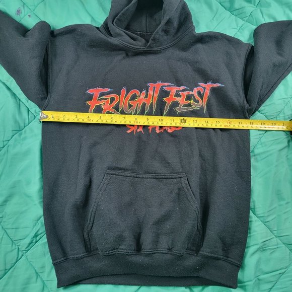 Six Flags Fright Fest Adults Large Pullover Scary Clown Black Long Sleeve - Picture 6 of 9